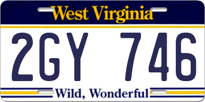 WV license plate 2GY746