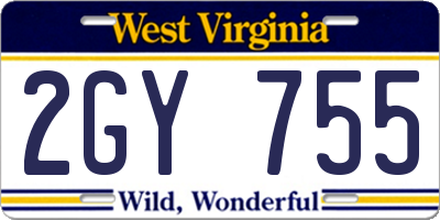WV license plate 2GY755
