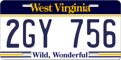 WV license plate 2GY756