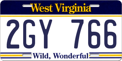 WV license plate 2GY766
