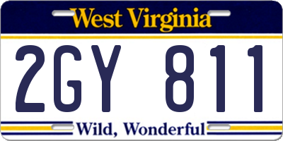 WV license plate 2GY811