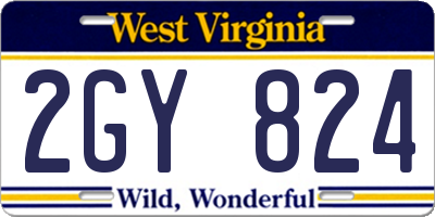 WV license plate 2GY824