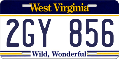 WV license plate 2GY856