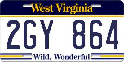 WV license plate 2GY864