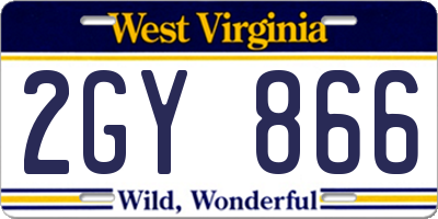 WV license plate 2GY866