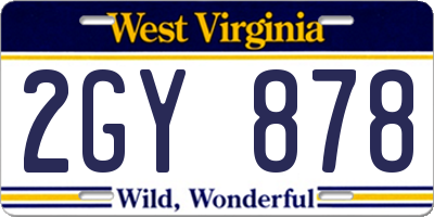 WV license plate 2GY878