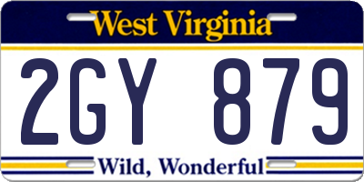 WV license plate 2GY879