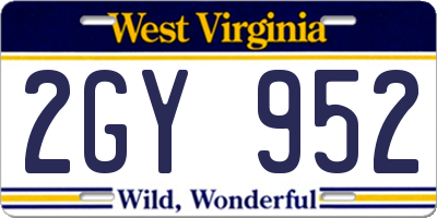 WV license plate 2GY952