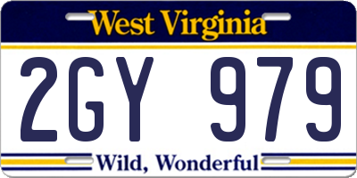 WV license plate 2GY979