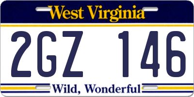 WV license plate 2GZ146