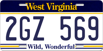 WV license plate 2GZ569