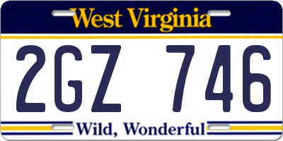 WV license plate 2GZ746