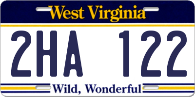 WV license plate 2HA122