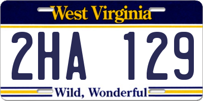 WV license plate 2HA129