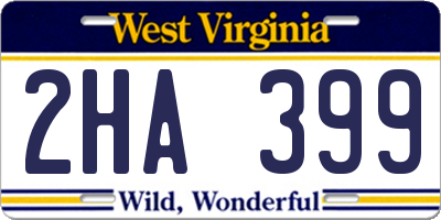 WV license plate 2HA399