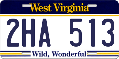 WV license plate 2HA513