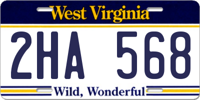 WV license plate 2HA568