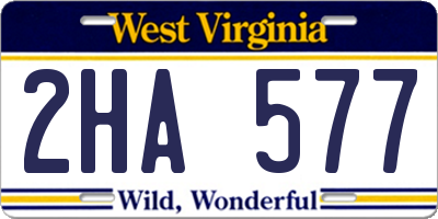WV license plate 2HA577