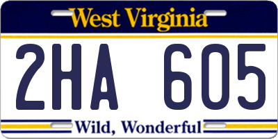 WV license plate 2HA605