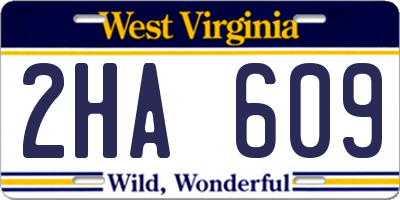 WV license plate 2HA609