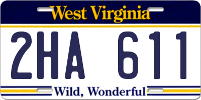 WV license plate 2HA611