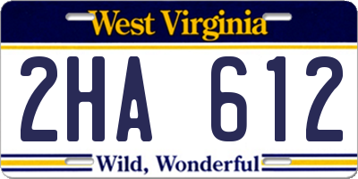 WV license plate 2HA612
