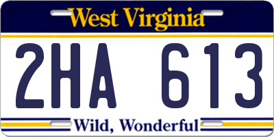WV license plate 2HA613