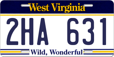 WV license plate 2HA631