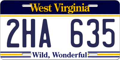 WV license plate 2HA635