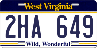 WV license plate 2HA649