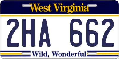 WV license plate 2HA662