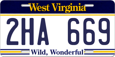 WV license plate 2HA669