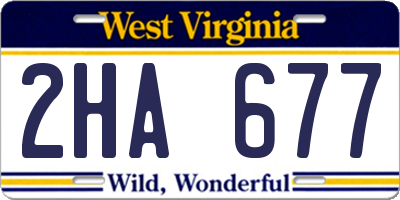 WV license plate 2HA677