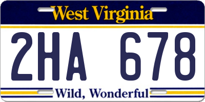 WV license plate 2HA678