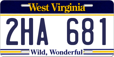 WV license plate 2HA681