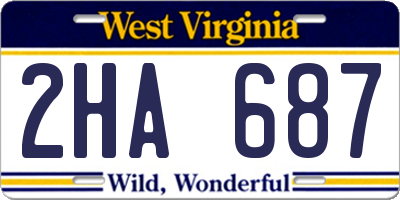 WV license plate 2HA687