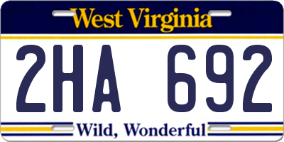 WV license plate 2HA692