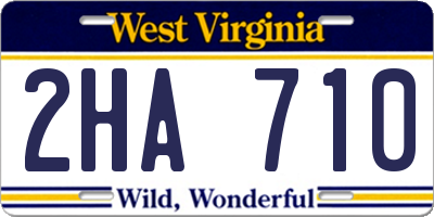WV license plate 2HA710