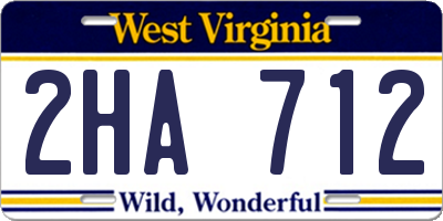 WV license plate 2HA712