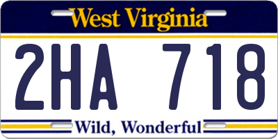 WV license plate 2HA718