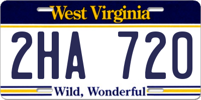 WV license plate 2HA720