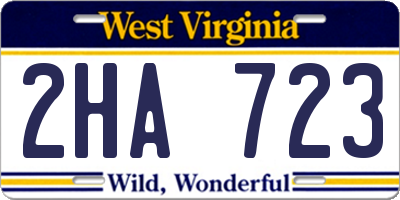 WV license plate 2HA723