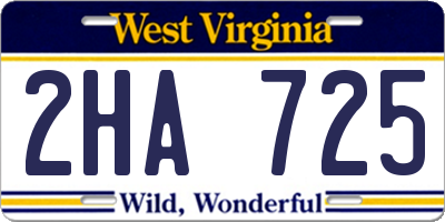 WV license plate 2HA725