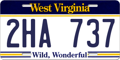 WV license plate 2HA737