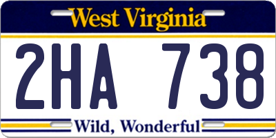 WV license plate 2HA738