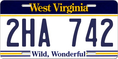 WV license plate 2HA742