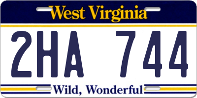WV license plate 2HA744