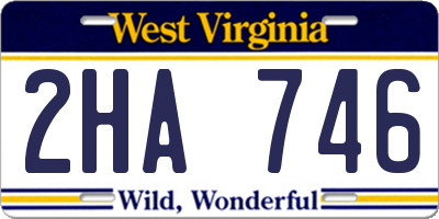 WV license plate 2HA746