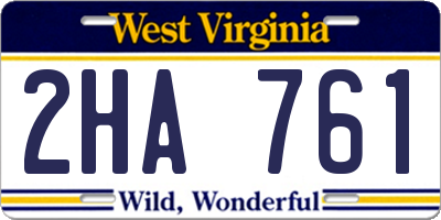 WV license plate 2HA761