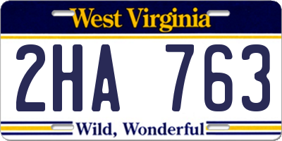 WV license plate 2HA763